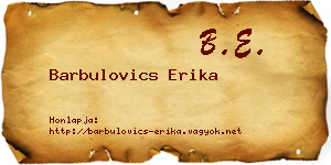 Barbulovics Erika névjegykártya